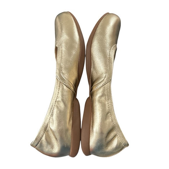 ABEO Tilly Gold Metallic Leather Slip On Ballet Flat Shoes Women Sz 8 - Picture 9 of 9